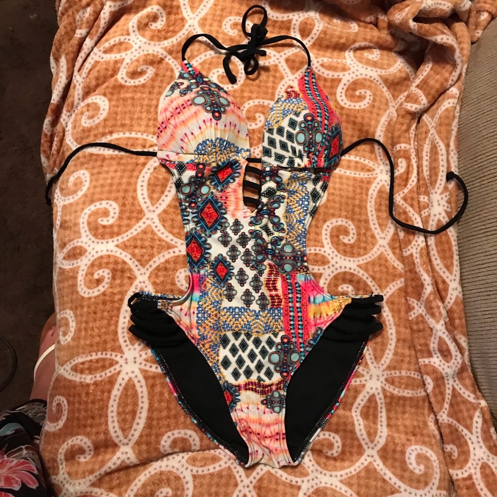 One piece coral swimsuit size medium
